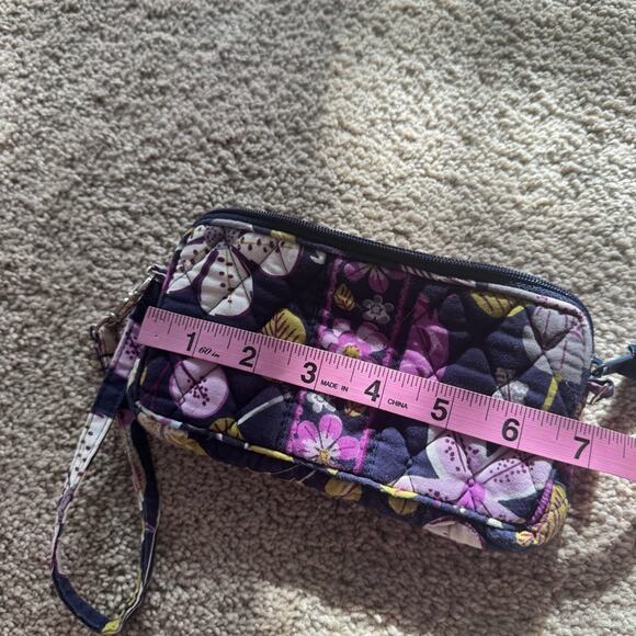 Vera Bradley Purple Floral Nightingale Wristlet Wallet Zipper Closure w/ Strap - Picture 8 of 10